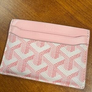 Goyard Pink and White Card Holder